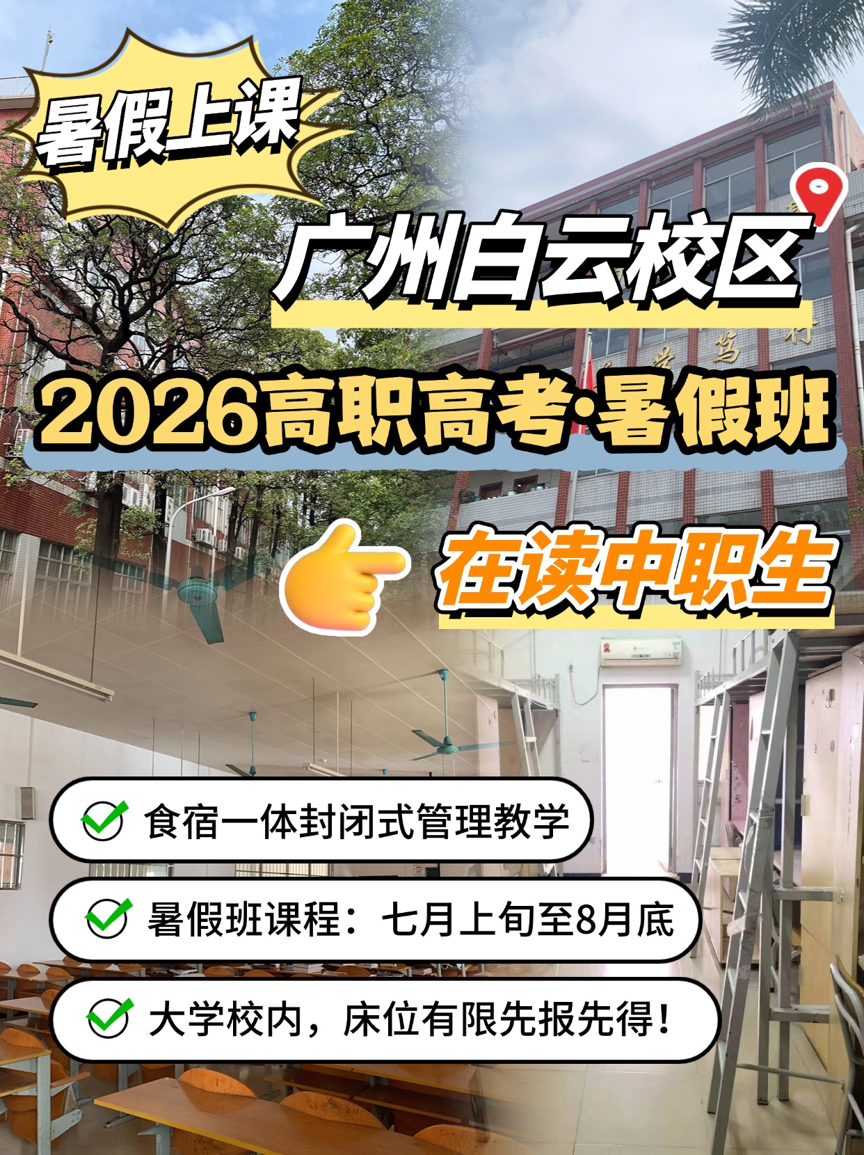 0基础备考26届高职高考：7月暑假开班，大学校内办！